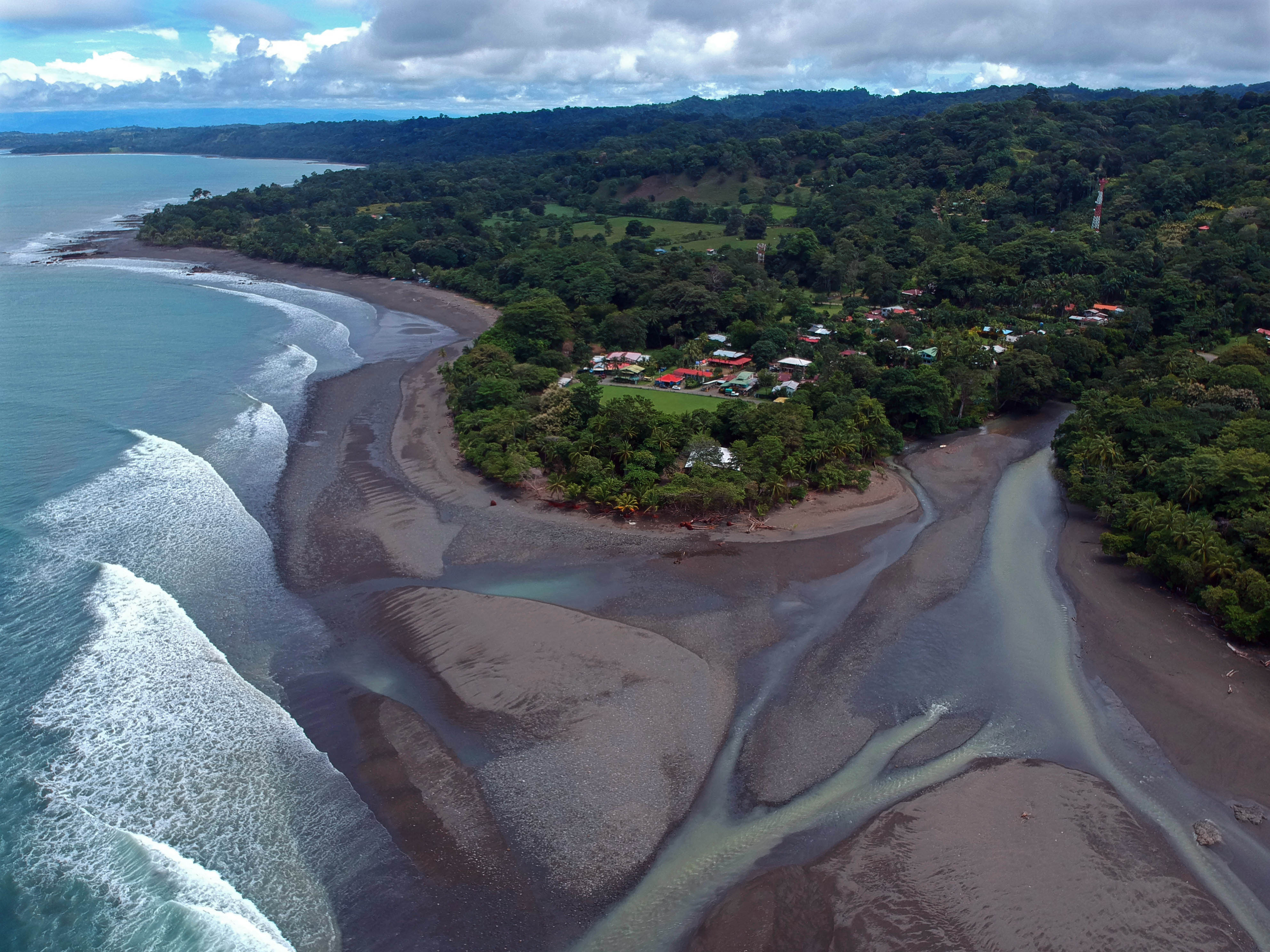 Aerial of Rio Claro de Pavones Costa Rica