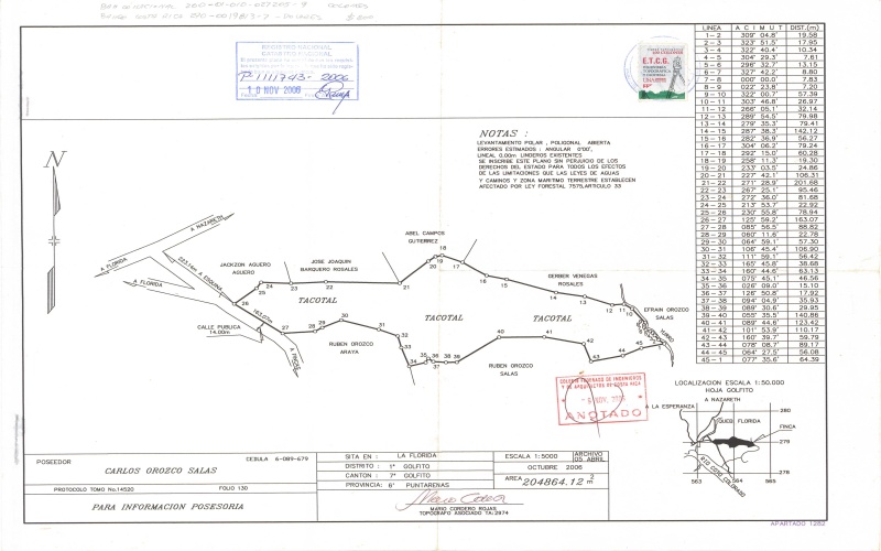 Finca for sale in Golfito CR Plano Catastro (Survey)