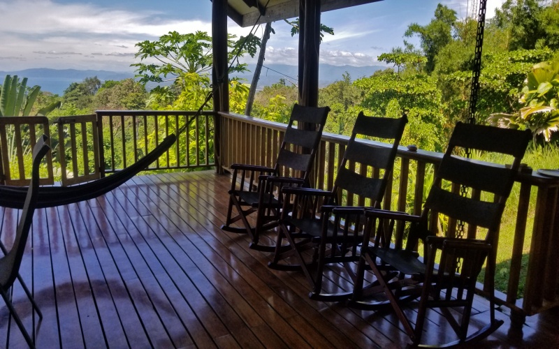 The view from Casa Amarilla in Pavones Costa Rica a 3 bed 1.5 bath ocean view home